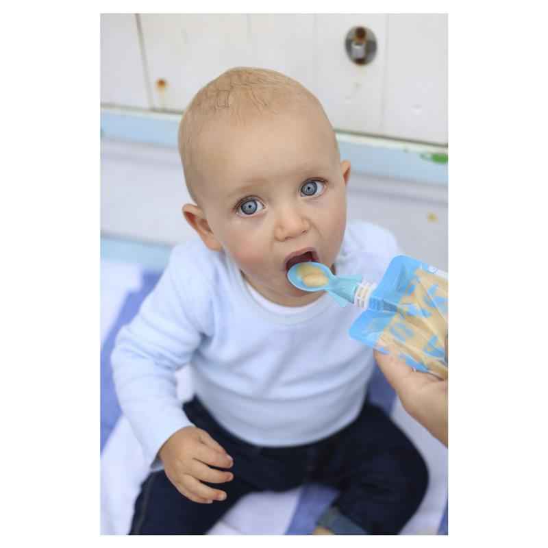 Cherub Baby Universal Food Pouch Spoons Blue & Green 2 Pack