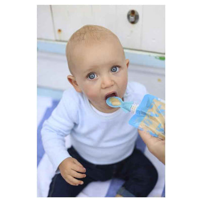 Cherub Baby Universal Food Pouch Spoons Blue & Green 2 Pack