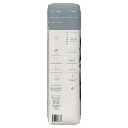 Tooshies Eco Nappies with Organic Bamboo Size 3 Crawler 6-11kg, 44 Pack