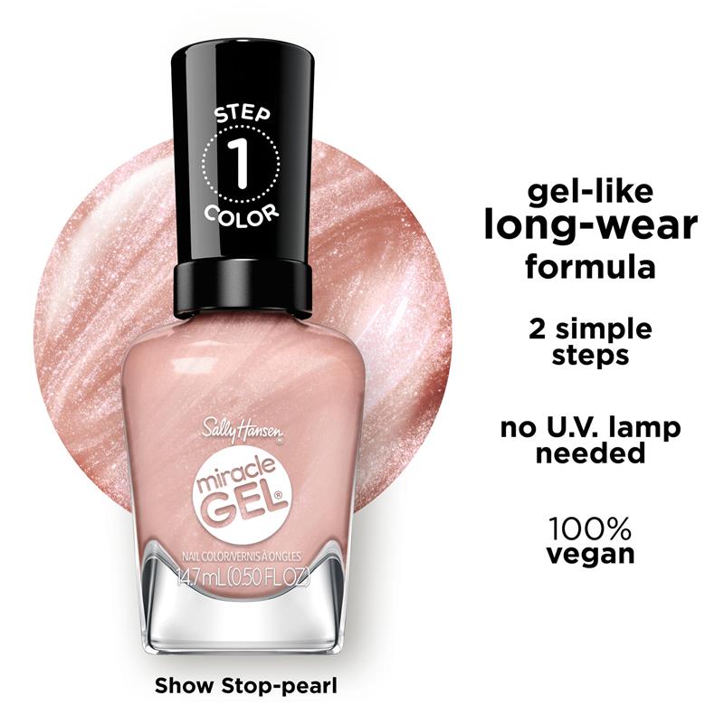 Sally Hansen Miracle Gel Nail Polish Show Stop-Pearl 14.7ml