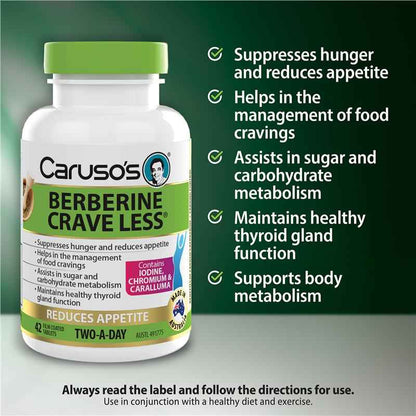 Carusos Berberine Crave Less 42 Tablets