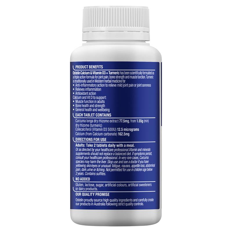 Ostelin Calcium & Vitamin D3 + Turmeric 200 Tablets Exclusive Size