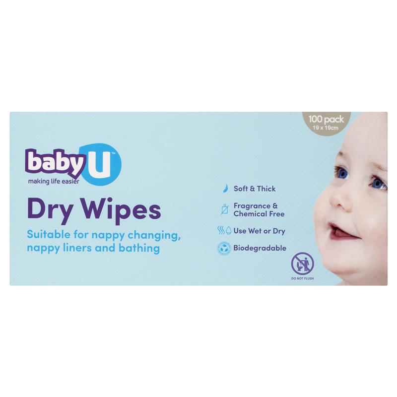 Baby U Dry Wipes 100 Pack