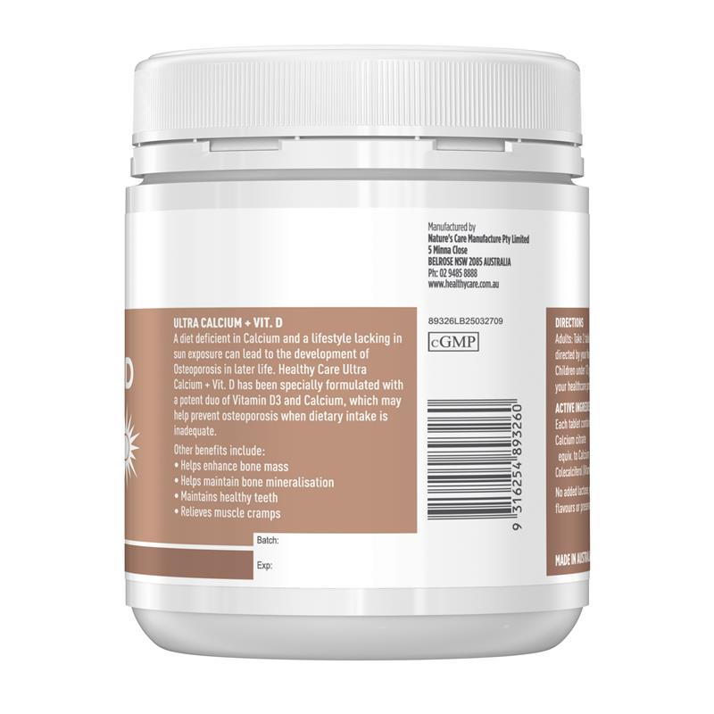 Healthy Care Ultra Calcium Plus Vitamin D 150 Tablets