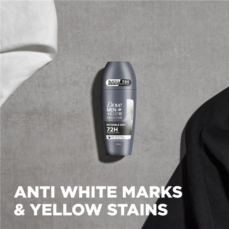 Dove Men+ Care Antiperspirant Deodorant 72h Roll On Invisible Dry 50ml