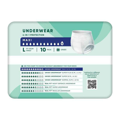 Depend Unisex Maxi Underwear Size L 10 Pack Exclusive