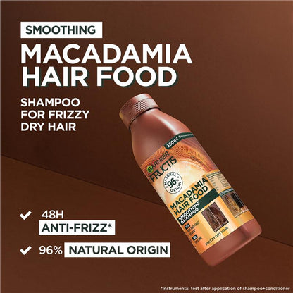Garnier Fructis Hair Food Smoothing Macadamia Shampoo For Unruly Hair 350ml - GimmeNow