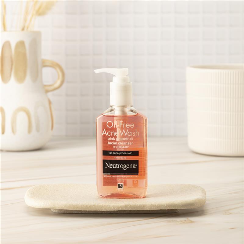 Neutrogena Oil Free Acne Wash Pink Grapefruit Facial Cleanser 175ml - GimmeNow