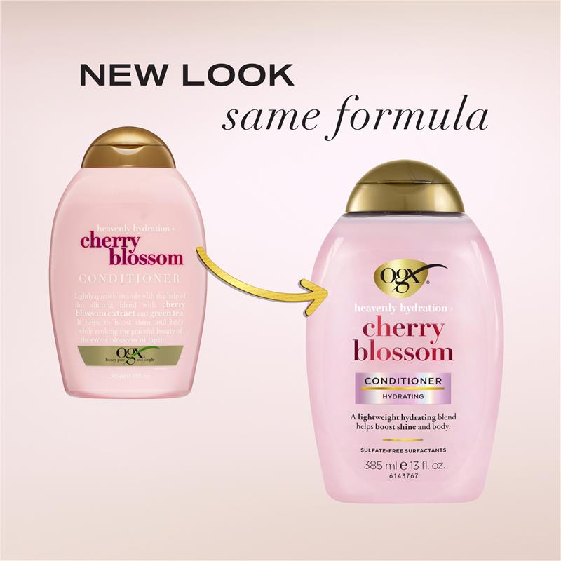 Ogx Heavenly Hydration + Shine Cherry Blossom Conditioner For Thin And Fine Hair 385mL