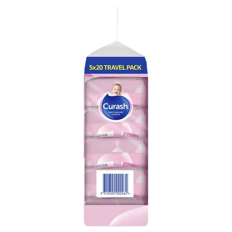 Curash Babycare Fragrance Free Wipes 5 x 20