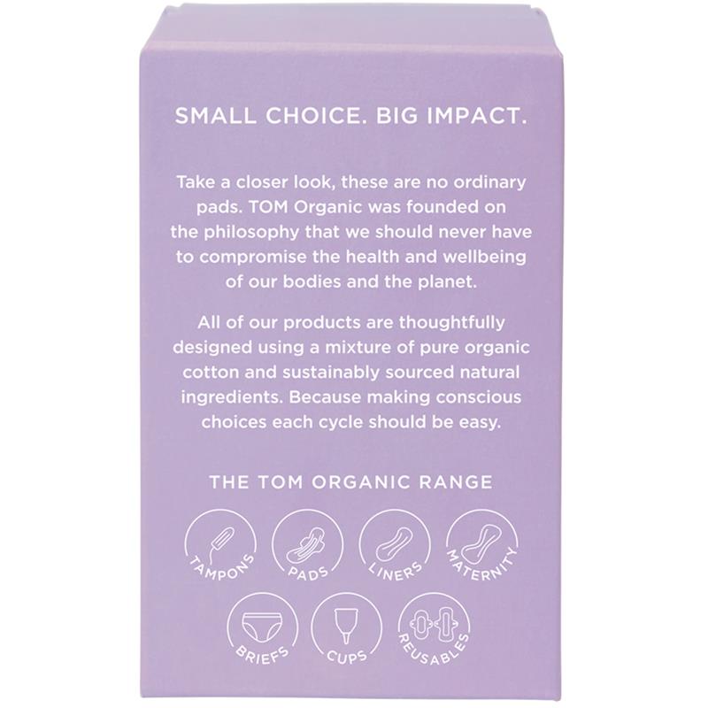 TOM Organic Overnight Pads 8 Pack