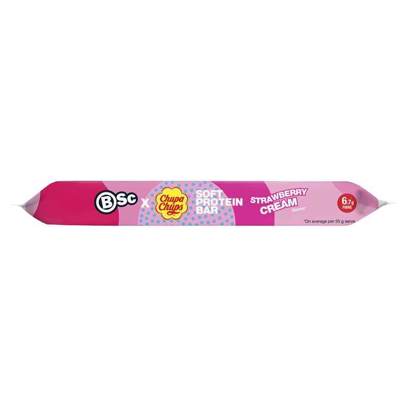 BSc x Chupa Chups Soft Protein Bar Strawberry Cream 55g