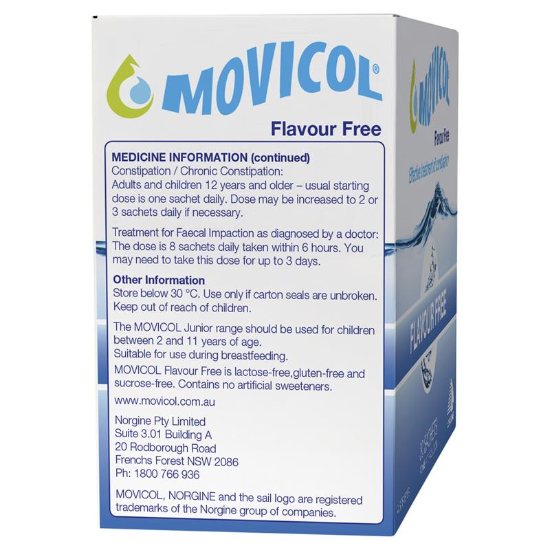 Movicol Adult Flavour Free 30 Sachets