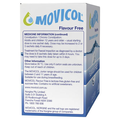 Movicol Adult Flavour Free 30 Sachets