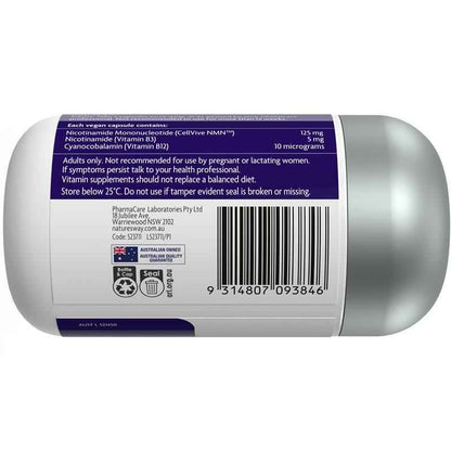 Nature's Way NMN + Nicotinamide & B12 60 Tablets Exclusive Size