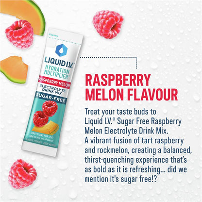 Liquid I.V. Hydration Sugar Free Raspberry Melon 24 Sachets