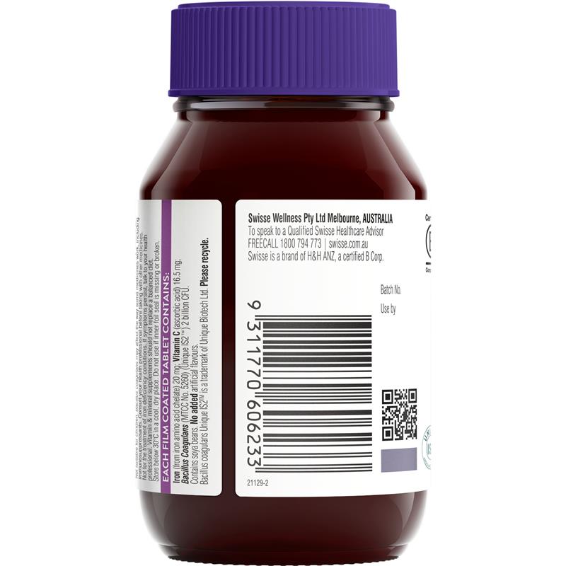 Swisse Iron + Probiotic 30 Tablets