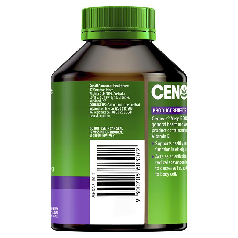 Cenovis Mega E 500IU 250 Capsules