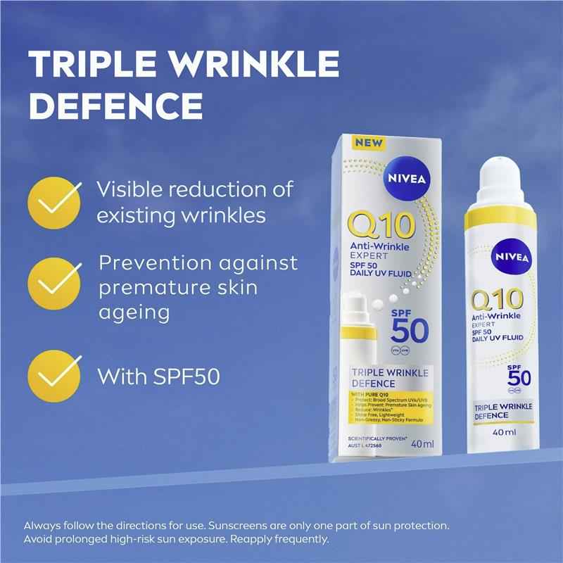 NIVEA Q10 Anti-Wrinkle Expert Daily UV Fluid SPF50 40ml