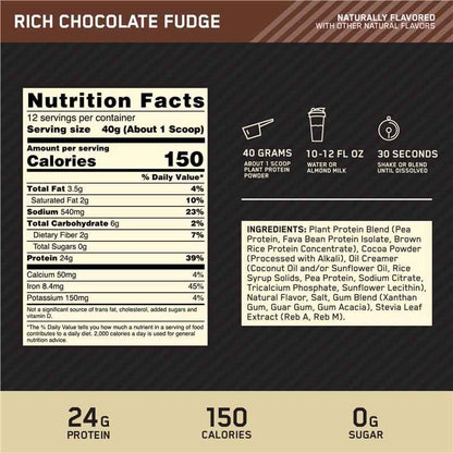 Optimum Nutrition Gold Standard 100% Plant Protein Chocolate 480g