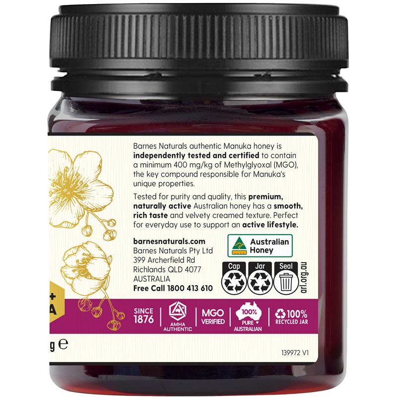 Barnes Naturals Australian Manuka Honey 1kg MGO 400+