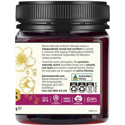 Barnes Naturals Australian Manuka Honey 1kg MGO 400+