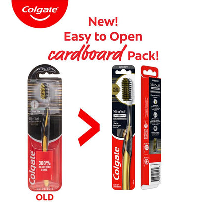 Colgate Slim Soft Advanced Charcoal with Charcoal infused bristles Ultra Soft Toothbrush