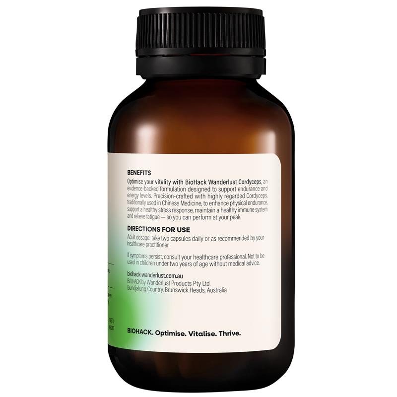 BioHack Wanderlust Cordyceps 60 Capsules