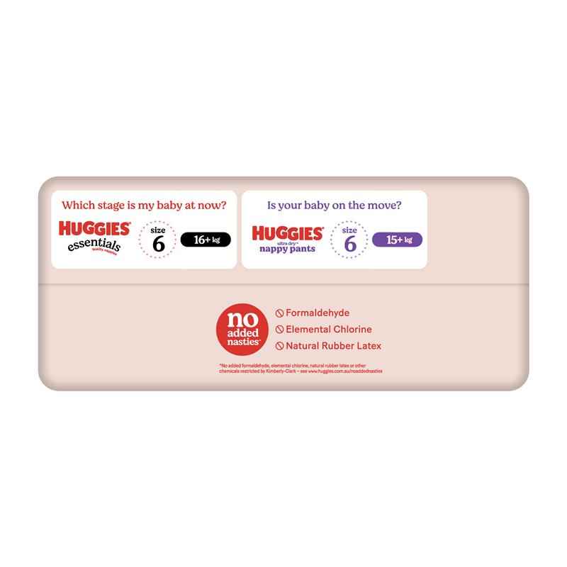 Huggies Essentials Size 6 16kg & Over 40 Nappies