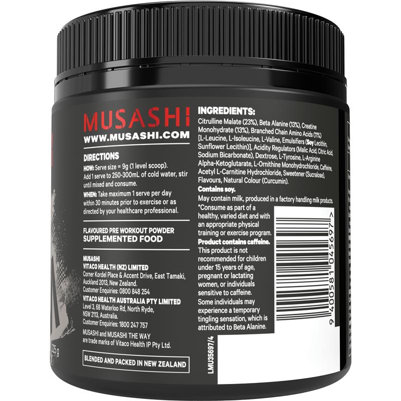 Musashi Pre Workout Lemon Lime 225g