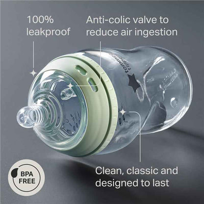 Tommee Tippee Natural Start 250ml Glass Bottle Slow Teat