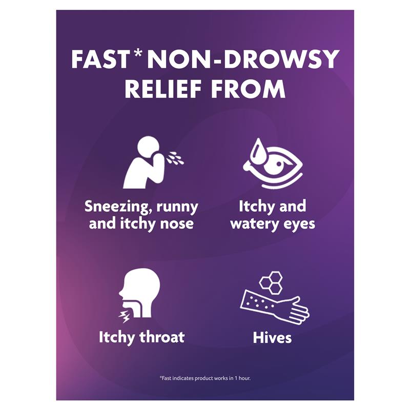 Telfast Hayfever Allergy Relief 180mg Antihistamine Tablets Non-Drowsy - 70 Pack