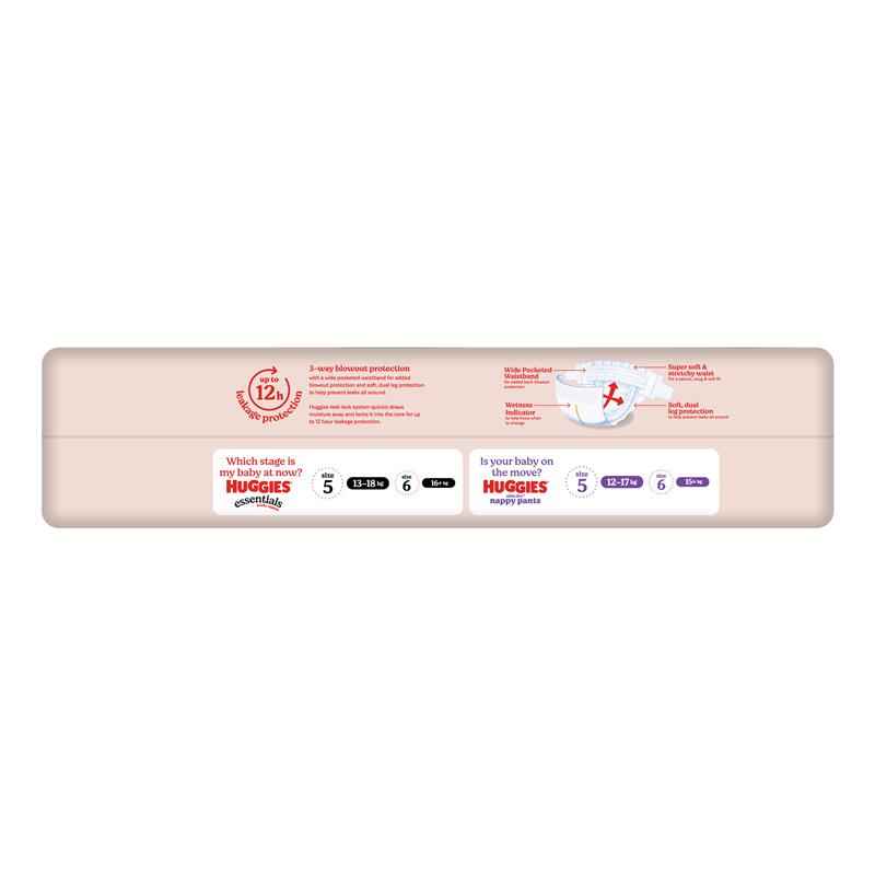 Huggies Essentials Size 5 13-18kg 44 Nappies