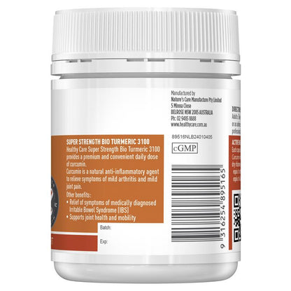 Healthy Care Super Strength Bio Turmeric 3100mg 100 Capsules