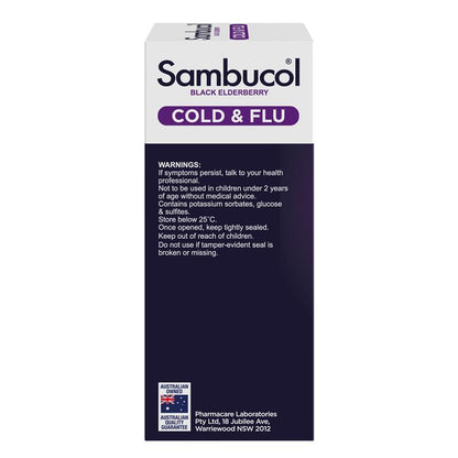 Sambucol Cold & Flu + Cough Liquid 250ml