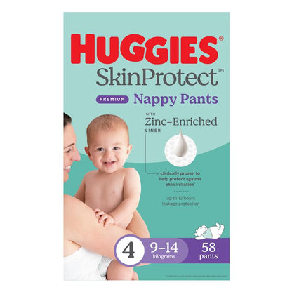 Huggies Skin Protect Nappies Size 4 (9-14 Kg)  58 Pack