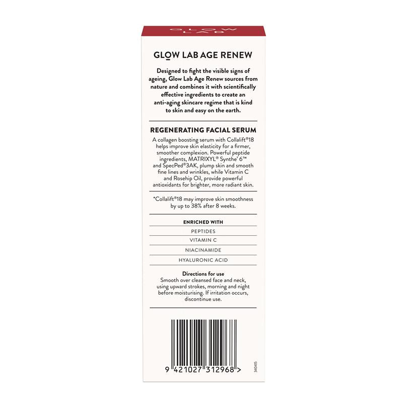 Glow Lab Age Renew Regenerating Facial Serum 30ml