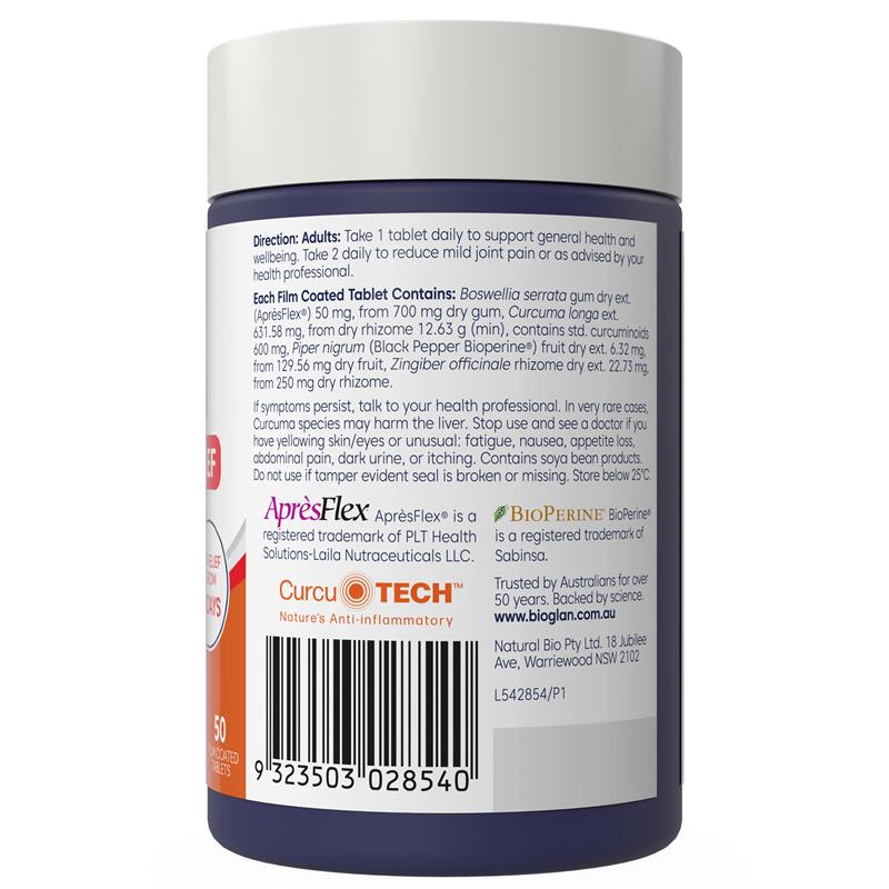 Bioglan Curcumin Advanced Pain Relief 50 Tablets