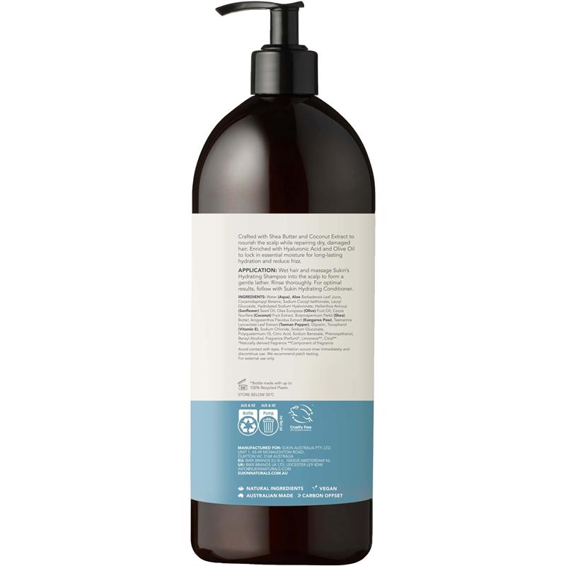 Sukin Hydrating Shampoo 1 Litre