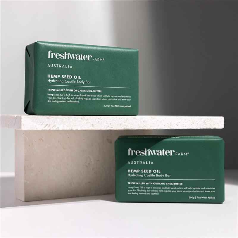 Freshwater Farm Australia Hemp Seed Oil Hydrating Body Bar 200g