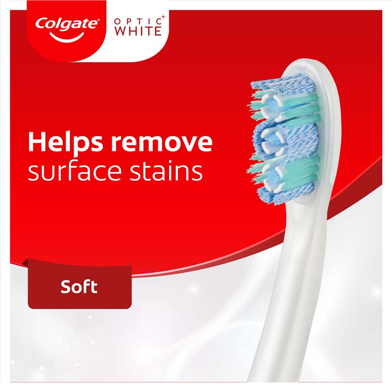 Colgate 360 Optic White Powered Toothbrush Soft with vibrating & polishing bristles