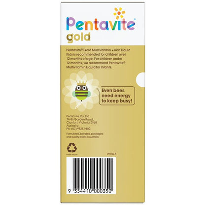 Pentavite Gold Multivitamin + Iron Liquid For Kids 200ml