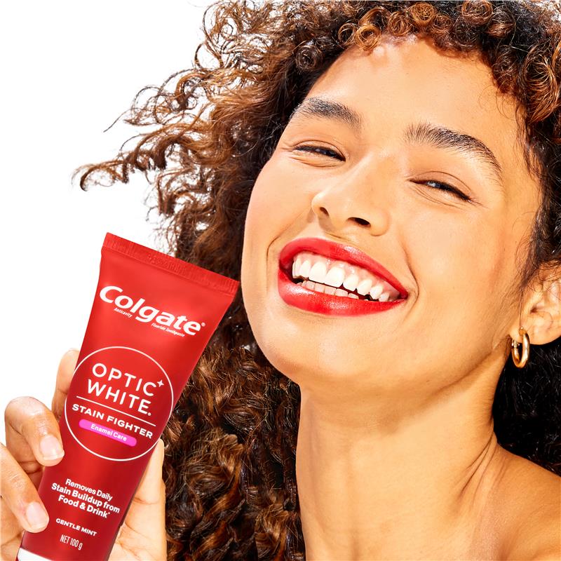 Colgate Toothpaste Optic White Stain Fighter Enamel Care 100g