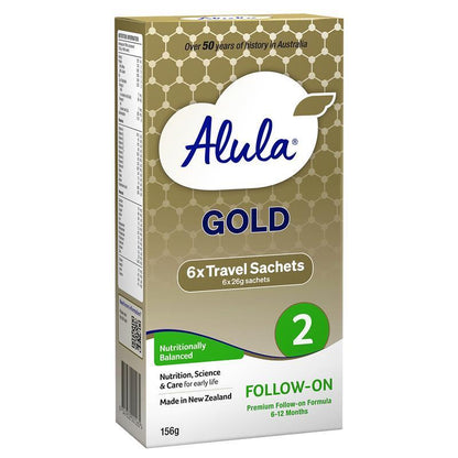 Alula Gold Stage 2 Follow-On Formula 6-12 Months Stick Pack 6 x 26g