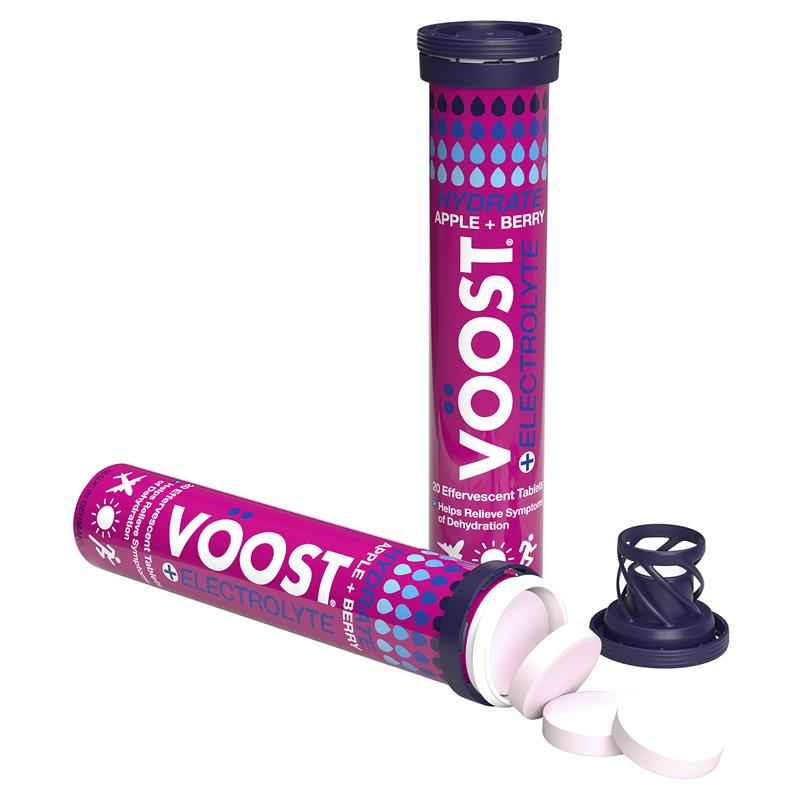 Voost Hydrate Apple + Berry Effervescent Tablets 60 Pack Exclusive Size