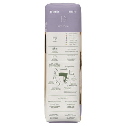 Tooshies Eco Nappies with Organic Bamboo Size 4 Toddler 10-15kg, 36 pack