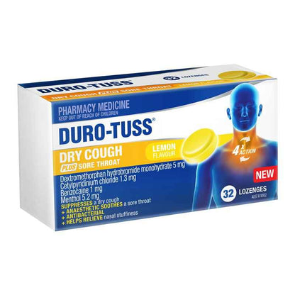Durotuss Dry Cough Lemon 32 Lozenges