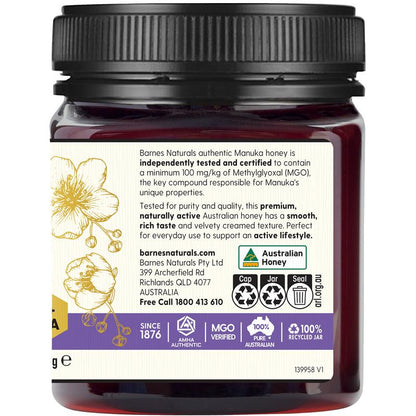 Barnes Naturals Australian Manuka Honey 1kg MGO 100+