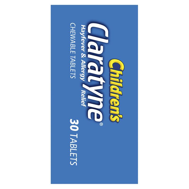 Children's Claratyne Allergy & Hayfever Relief Antihistamine For Kids Bubblegum Flavoured Chewable Tablets 30 pack