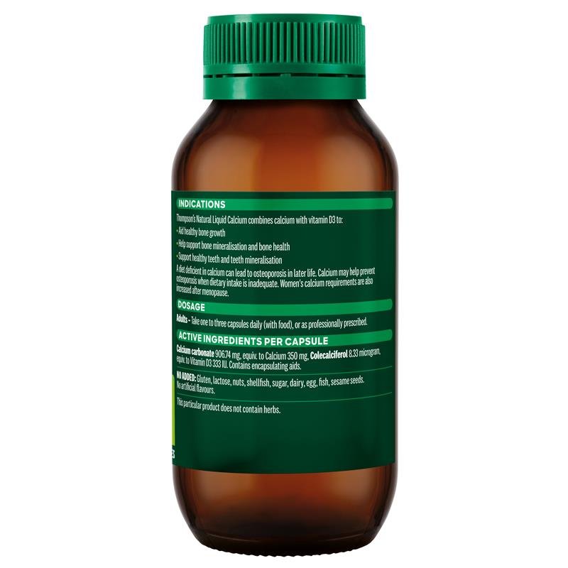 Thompson's Natural Liquid Calcium 60 Capsules